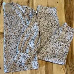 J. Crew animal print sweatshirt & pant set